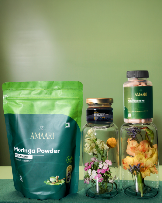 AMAARI Combo Shilajit + Ashwagandha + Moringa